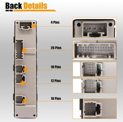 2003-2007 HM H2 Передний водитель Боковое зеркало Главное зеркало Управление Модуль переключателя Металлический пластик